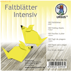 Gelb Scrapbooking Ursus Ludwig Bähr Faltblätter Intensiv Uni 10x10cm VE=100 Blatt gelb