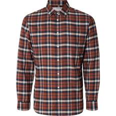 Selected Homme Men's SLHSLIMOWEN Flannel Shirt - Burnt Henna