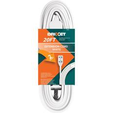 Power Strips & Branch Plugs 20 feet white extension cord, 3 outlet, 2 prong, 16 gauge cable by revpex