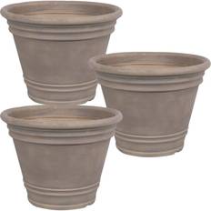 3 inch flower pot Sunnydaze Decor Franklin Polyresin UV-Resistant Flower Pot Planter