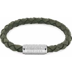 Green - Men Bracelets Tommy Hilfiger Exploded Braid Green Suede Bracelet