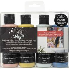 American Crafts Color Pour Magic Pre-Mixed Paint Kit 4/Pkg-Nostalgia