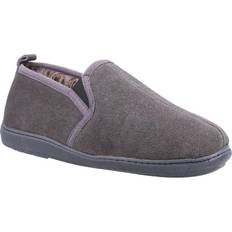 Hush Puppies Men Outdoor Slippers Hush Puppies ARNOLD Mens Suede Slippers Grey: