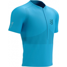 Course à pied Hauts de Couche de Base Compressport T- Shirt Half Trail Demi Zip Homme - Hawaiian Ocean/Shade