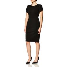 Calvin Klein Polyester Dresses Calvin Klein Tulip Sleeved Seamed Sheath Dress - Black