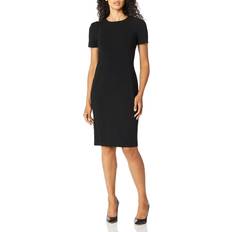 Calvin Klein Polyester Dresses Calvin Klein Short Sleeved Princess Seamed Sheath Dress - Black