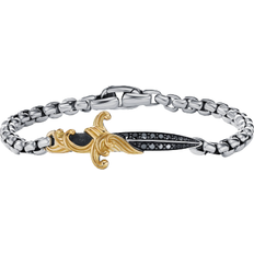 David Yurman Waves Dagger Bracelet - Silver/Gold/Diamonds