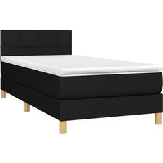 Camas y Colchones vidaXL Box Spring Con Colchón Y LED Negro 90x190 cm Cama Continental