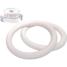 Anillos Romanos Fitwood Olympic Anillos De Gimnasia 28mm Glazing-Superficie Blanco Correa