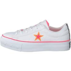 Converse Orange Sneakers Converse One Star Platform White Racer Pink Orange Vit