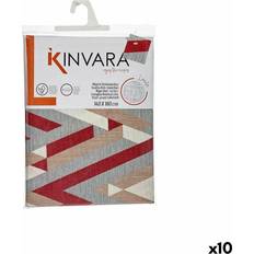 Red Cloths & Tissues Kinvara Thin canvas Anti-stain Stripes Tablecloth Red (180x)