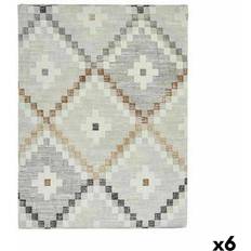 Blue Cloths & Tissues Kinvara Beige Anti-Stain Thin Canvas Rhombus 140 x 180 cm Set of 6 Tablecloth Beige, Blue