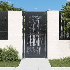 Carcasas vidaXL Puerta De Jardín Acero Gris Antracita Diseío Bambú 105x180 cm
