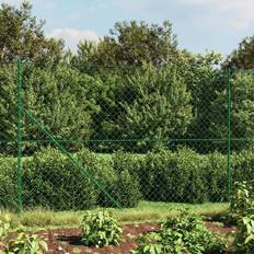 Green Welded Wire Fences vidaXL Maschendrahtzaun mit Erdspießen 2x10 m