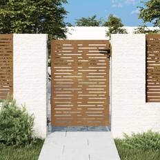 Cancelli vidaXL Cancello da Giardino 85x125 cm Acciaio Corten Design Quadrato - Marrone