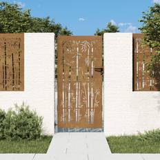 Carcasas vidaXL Puerta De Jardín Acero Corten Diseño Bambú 85x175 cm