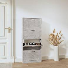 VidaXL Arredamento e Accessori per l'ingresso vidaXL Scarpiera Grigio Cemento 59x17x150 cm In Legno Multistrato Portascarpe