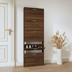 vidaXL Brown New Wood Cabinet 5Drawer Organiser Multi Shoe Rack