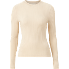 Object T-skjorter Object Basic Top Med Lange Ærmer Beige