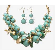 Women Jewelry Sets Women's Piece Sea Life Jewelry Set In Yellow Goldtone by PalmBeach Jewelry in Blue