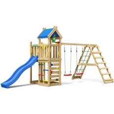 FSC (The Forest Stewardship Council) Lekplats Jungle Gym The Lectern Complete Nomad with Climbing Frame 2 Swings & Slide