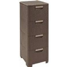 Bücherregale Curver mit Schubladen 4 x 14 L Style dunkelbraun Bücherregal