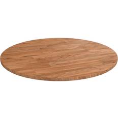 vidaXL Light brown, Round Top Untreated Dining Table