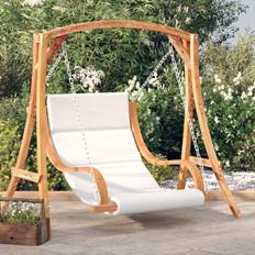 Legno sedie sospese da esterno vidaXL Sedia A Dondolo Con Cuscino Massello Di Abete Finitura In Teak