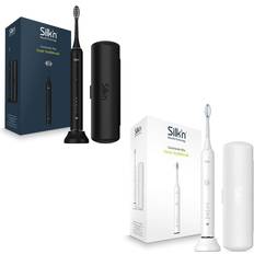 Minuteur 2 Minutes Brosses à Dents Électriques et Irrigateurs Silk'n Electric Toothbrush I SonicSmile Plus I 90-day battery and travel case I 100% waterproof electric toothbrush I Black