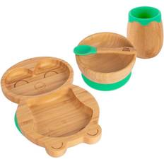 Penguin Bamboo Suction Baby Feeding Set 4pc Green