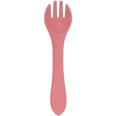 Pink Baby Dinnerware Baby Silicone Weaning Fork Dusty Rose