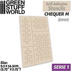 Grün Modellierwerkzeuge Self-adhesive Stencils Chequer M 6mm