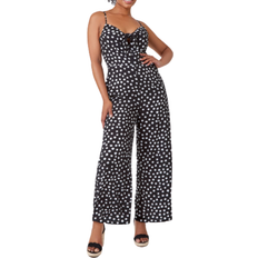 Roman Petite Full Length Polka Dot Jumpsuit - Black