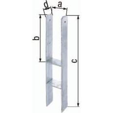 Economico Pali di recinzione H-Pfostenträger ETA-10/0210 121x300x600x60 mm STA Roh TZN GAH