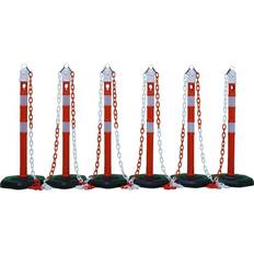 Pfostenkappen Temka Kettenpfosten Set r/w 6 Pfosten + 5x3m Kette Temka