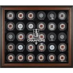 NHL Sports Fan Products Vegas Golden Knights 2023 Stanley Cup Champions Brown Framed 30-Puck Logo Display Case