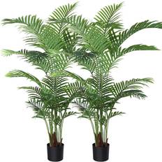 Fopamtri Areca Palm 2 Pack Fake Palm Tree Artificial Plant