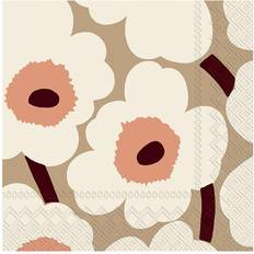 Marimekko Chiffons & Tissus Marimekko Serviettes Unikko 33x33 cm Lot De 20 Cream Serviette en Tissu Blanc