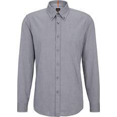 HUGO BOSS Rickert Regular Fit Longsleeve Shirt, Dark Grey, 2Xl, Men