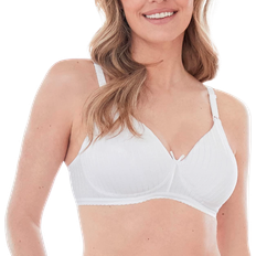 Bestform Striped Wireless Cotton Bra Plus Size - White