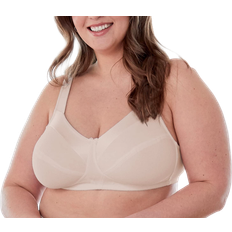 Bestform Striped Wireless Cotton Bra Plus Size - Nude