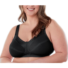 Bestform Striped Wireless Cotton Bra Plus Size - Black