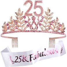 Birthdays Photo Props, Party Hats & Sashes 25th birthday gifts for women, 25th birthday tiara and sash, 25 fabulous sash an