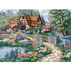 Needlepoint Kits Needlework Kits 16"X12" Stitched In Thread Cottage Retreat Needlepoint Kit