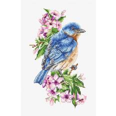 LUCAS counted cross stitch kit "blue bird on the branch" 10x17cm, diy
