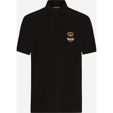 Dolce & Gabbana Polo Shirts Dolce & Gabbana Black Embroidered Polo IT