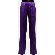 Morado - Mujer Pijamas Tom Ford Pantalones De Pijama De Satén De Seda Con Logo