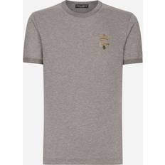 Dolce & Gabbana Gold T-shirts Dolce & Gabbana Cotton T-shirt with embroidery