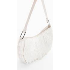 Mango Fringed Shoulder Bag - Grey