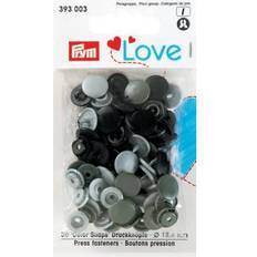 Grå Gør-det-selv Prym Color Snaps Trykknapper Plast Rund 12,4mm Ass. Grå 30 stk
